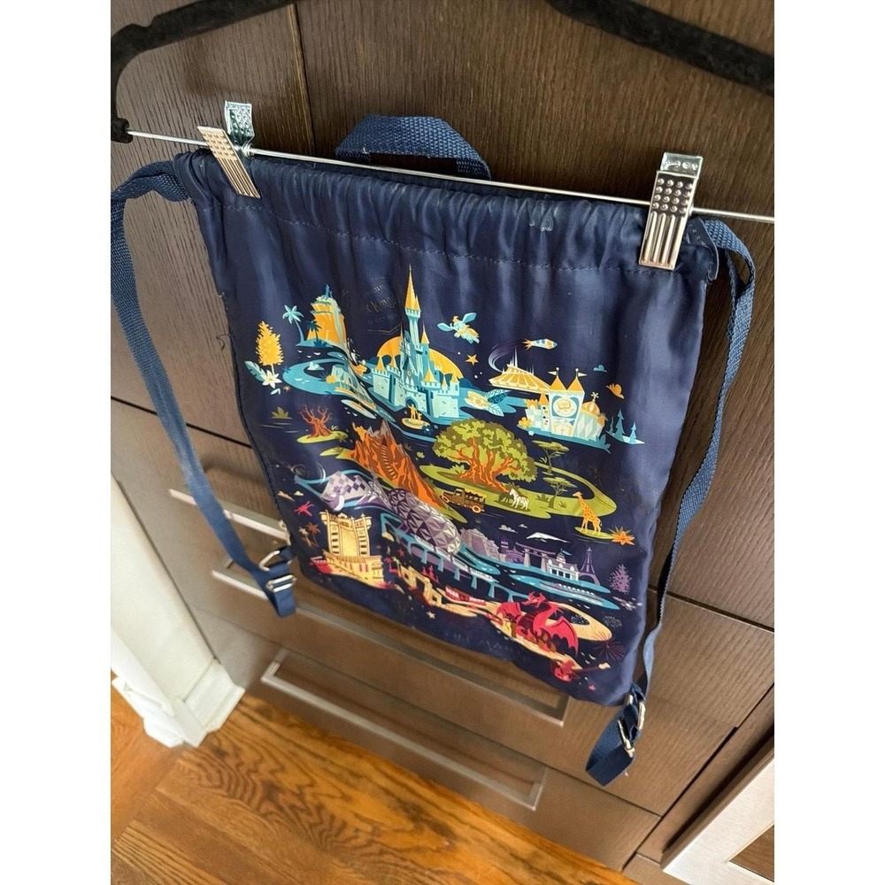 Disney Parks Walt Disney World Blue Cinch Drawstring Bag Backpack Sackpack